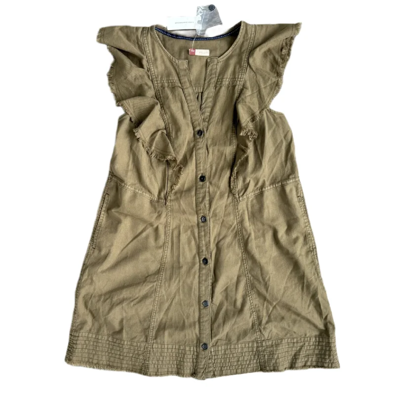 Zipper DressDress Casual Short By Anthropologie In Green, Size: Xs