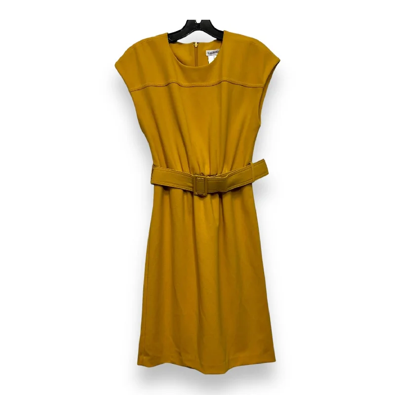 women's wedding guest dressesDress Casual Short By Calvin Klein O In Mustard, Size: 4